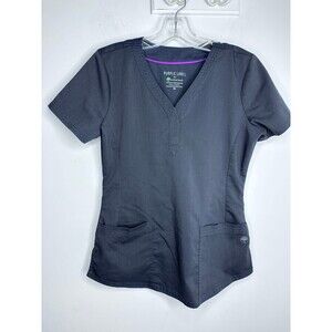 Purple Label by Healing Hands Scrub Top – Dark Charcoal Gray, Size XS